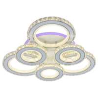 Светодиодная диммируемая люстра с ПДУ Profit Light 8061/3+3 WHT 240W+8W RGB