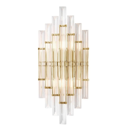 Светильник настенный с лампочками CRYSTAL LUX Saragosa AP2 Brass/Transparente+Lamps 