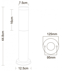 Уличный ландшафтный фонарь с лампочкой Arte lamp A3158PA-1SS+Lamps