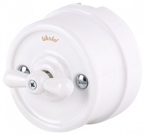 Выключатель двухклавишный Werkel Ретро (белый) W5620001 