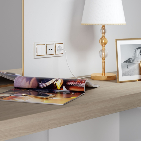 Выключатель  двухклавишный (белый) Werkel W1120001