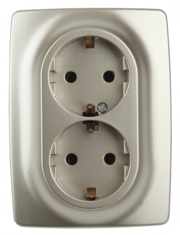 Розетка ЭРА 12 2x2P E Schuko со шторками 16A 250V 12-2108-04 Б0036445