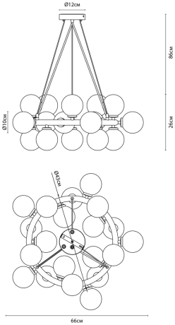 Подвесная люстра Arte Lamp Bolla-piccolo A3988SP-20AB 