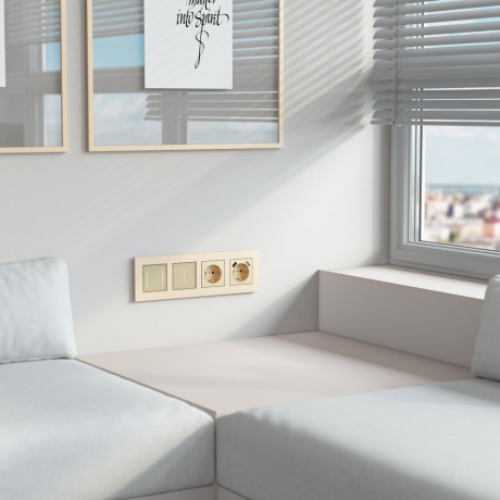 Рамка на 4 поста Werkel AluMax шампань W0043511 