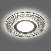 Нарушена упаковка!  <260288> Светильник встраиваемый с LED подсветкой Feron CD943 потолочный MR16 G5.3 прозрачный, хром 32991