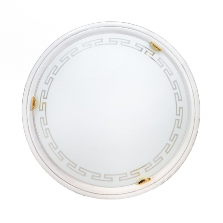 2617 GL-WOOD SN Светильник стекло/белое/кремовый E27 2*60Вт D460 GRECA WOOD SONEX 