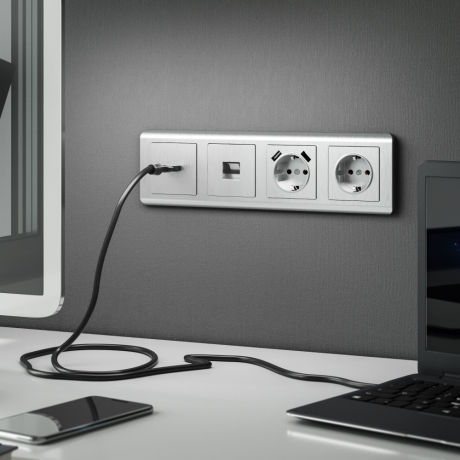 Рамка на 4 поста (серебряный) Werkel W0042106