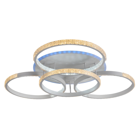 Светодиодная диммируемая люстра с ПДУ Profit Light 8047/4 WHT A 132W+10W RGB 