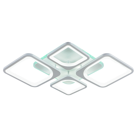 Светодиодная диммируемая люстра с ПДУ Profit Light 8057/2+2 WHT 112W+8W RGB 