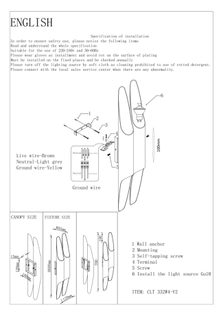 Настенный светильник с лампочками CRYSTAL LUX CLT 332W4-V2 WH-WH+Lamps 
