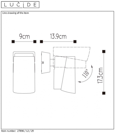 27896/12/29 Уличный настенный светодиодный светильник Lucide Manal
