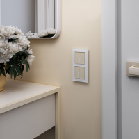 Нарушена упаковка.  <300527> Выключатель двухклавишный сенсорный с подсветкой (шампань) Werkel  W4520111