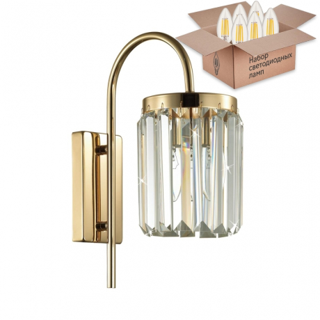 Бра с лампочкой Odeon Light Vassa 4987/1W+Lamps E14 Свеча 