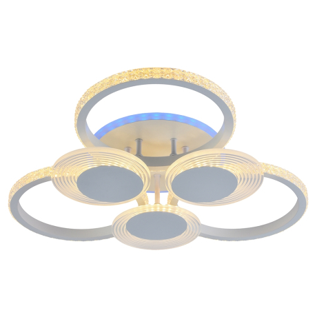 Светодиодная диммируемая люстра с ПДУ Profit Light 5883/3+3A WHT 114W+8W RGB 