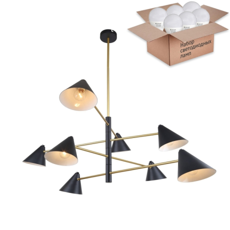 Люстра на штанге с лампочками F-Promo Trikoniya 3089-8P+Lamps E14 P45 