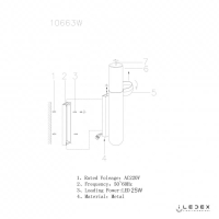 Настенный светильник iLedex SONOS 10663W-25W-3000K BRASS&amp;WHITE