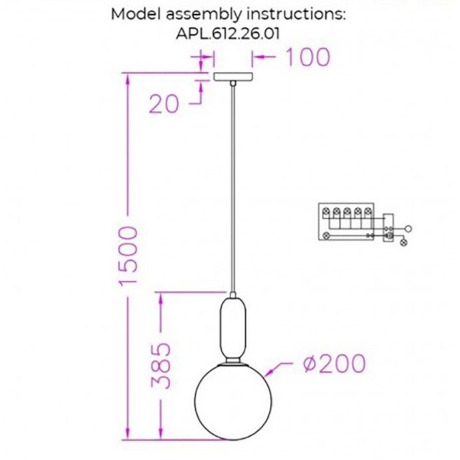 Светильник подвесной с лампочкой APLOYT APL.612.26.01+Lamps 