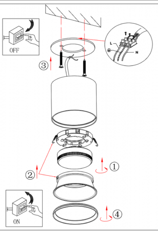 Накладной светильник Эра OL8 GX53 WH/GD Б0048536 