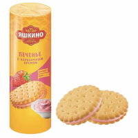 Нарушена упаковка!  <222581> Печенье ЯШКИНО "С клубничным кремом", затяжное, 190 г, МП461 (620968)