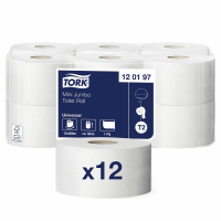 Бумага туалетная 200 метров, TORK (Система T2) UNIVERSAL, 1-слойная, КОМПЛЕКТ 12 рулонов, 120197 (124545)