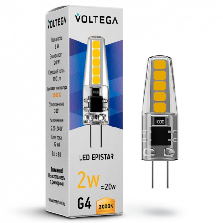Лампа светодиодная Voltega Capsule G4 G4 2Вт 3000K 7260 