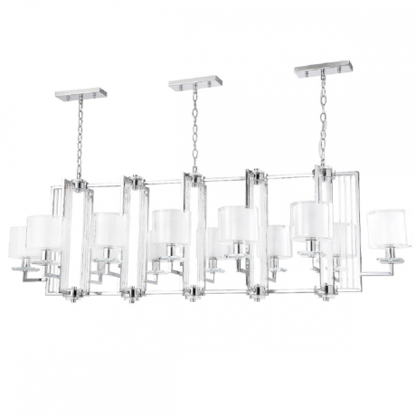 Люстра подвесная CRYSTAL LUX Nicolas с Алисой Nicolas SP12 L1600 Nickel/White-A 