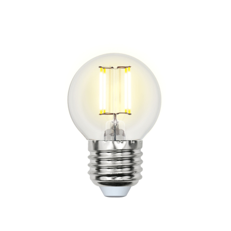Филаментная лампа E27 6W 4000K (белый) Uniel LED-G45-6W-NW-E27-CL PLS02WH (UL-00001370) 