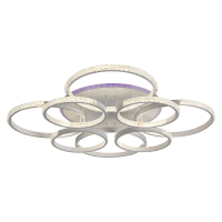 Светодиодная диммируемая люстра с ПДУ Profit Light 8047/4+4 WHT 240W+11W RGB