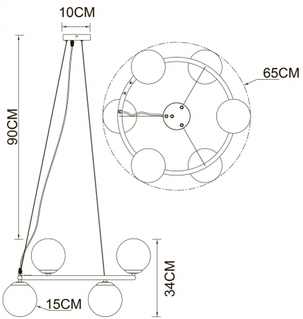 Люстра подвесная Arte lamp ALCOR с Марусей A2224SP-6BK-M 