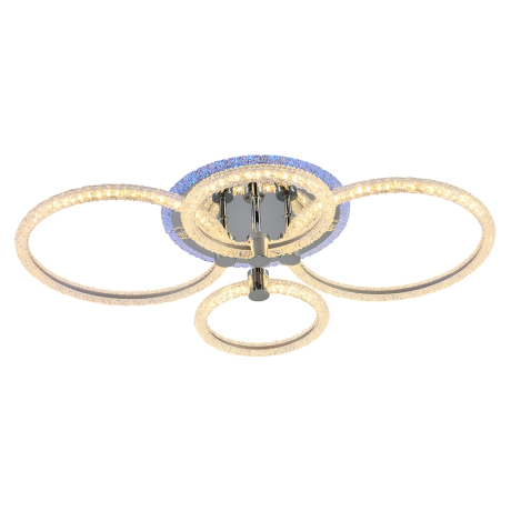 Светодиодная диммируемая люстра с ПДУ Profit Light 8024/2+2 CHR 93W+7W RGB 