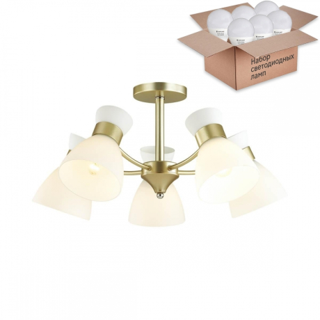 Люстра потолочная Lumion Wilma с лампочками 4535/5C+Lamps E27 P45 
