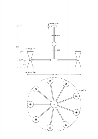 Люстра на штанге Maytoni Vesper MOD108PL-18WG 
