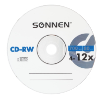 Диски CD-RW SONNEN 700 Mb 4-12x Bulk (термоусадка без шпиля), КОМПЛЕКТ 50 шт., 512578 (512578)