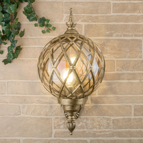 Уличный настенный светильник Elektrostandard Sirius U черное золото (a025302)