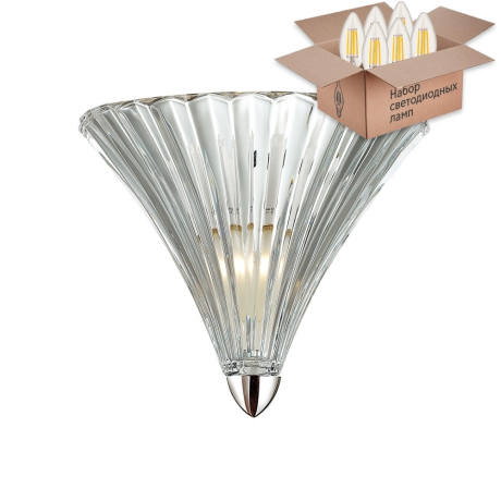 Настенный светильник с лампочкой Favourite Iris 1696-1W+Lamps E14 Свеча 