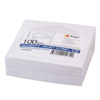 Конверты для CD/DVD (125х125 мм) с окном, бумажные, клей декстрин, КОМПЛЕКТ 100 шт., 201070.100 (512629)