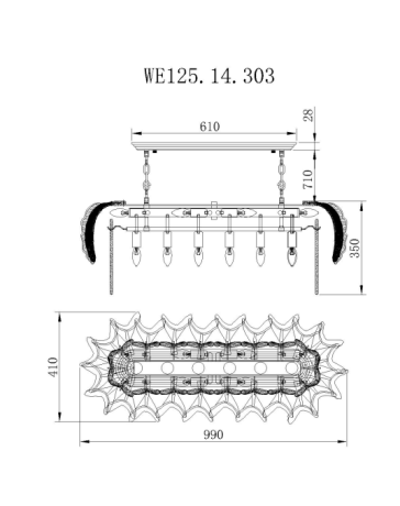 Подвесная люстра Wertmark Alexia WE125.14.303 