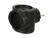 Volsten Si 1/3С-Bl черный шар  (тройник, разветвитель РВ-043, 16А)