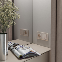 Выключатель двухклавишный (шампань рифленый) Werkel W1120010