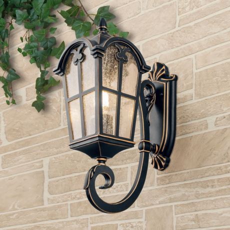 Уличный настенный светильник Elektrostandard Mira U черное золото (a025300)