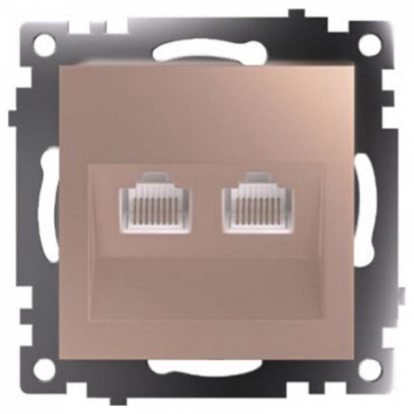 Розетка двойная Ethernet RJ-45 без рамки Stekker Катрин 50004