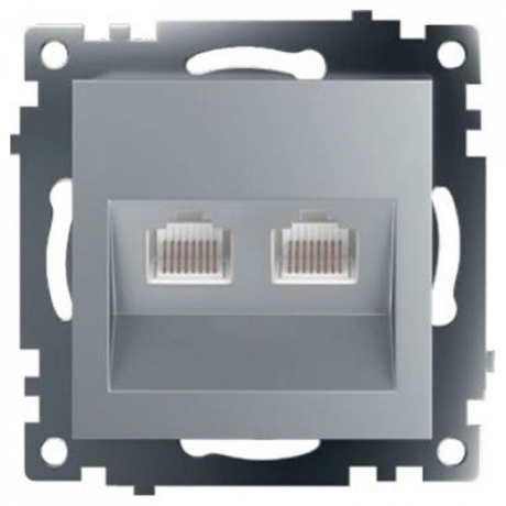 Розетка двойная Ethernet RJ-45 без рамки Stekker Катрин 50005