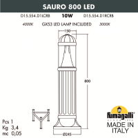 D15.554.000.LXD1L Фонарный столб Fumagalli Sauro 800.
