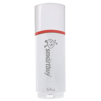 Флеш-диск 64 GB, SMARTBUY Crown, USB 2.0, белый, SB64GBCRW-W (512779)