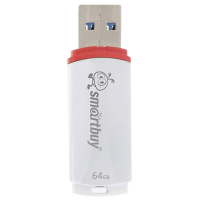 Флеш-диск 64 GB, SMARTBUY Crown, USB 2.0, белый, SB64GBCRW-W (512779)