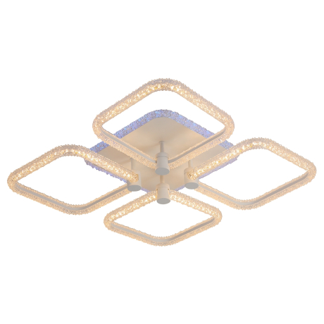 Потолочный диммируемый светильник с пультом ДУ Profit Light 8049/4 WHT 99W+8W RGB 