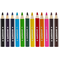 Нарушена упаковка!  <204452> Карандаши цветные утолщенные ЮНЛАНДИЯ "МАЛЫШИ-КАРАНДАШИ", 12 цветов, укороченные заточенные, 181376 (181376)