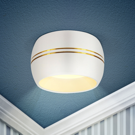 Встраиваемый светильник под лампу GX53 ЭРА KL81 WH/GD белый/золото Б0049010 