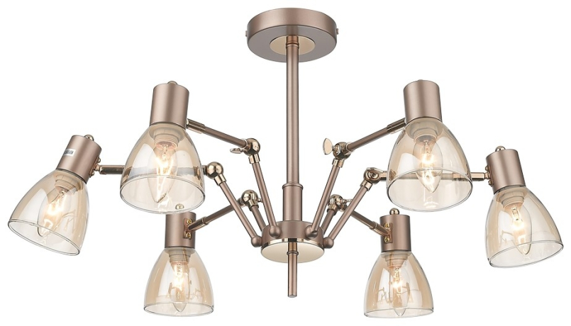 Люстра на штанге с лампочками Velante 246-403-06+Lamps E14 Свеча 