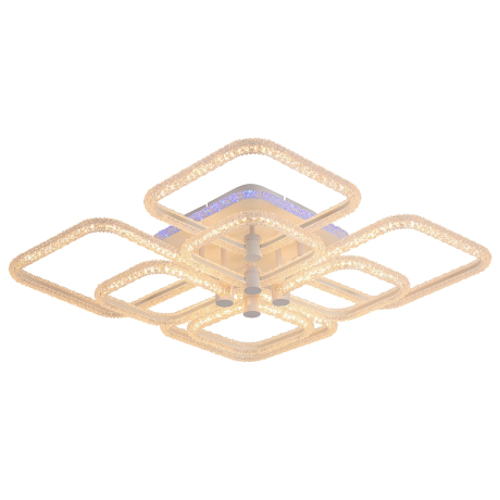 Светодиодная диммируемая люстра с ПДУ Profit Light 8049/4+4 WHT B 200W+8W RGB 